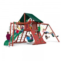 Sun Climber II Swing Set w/ Sunbrella Canvas Forest Green Canopy